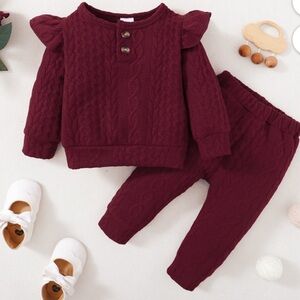 Burgundy Knit Toddler Outfit